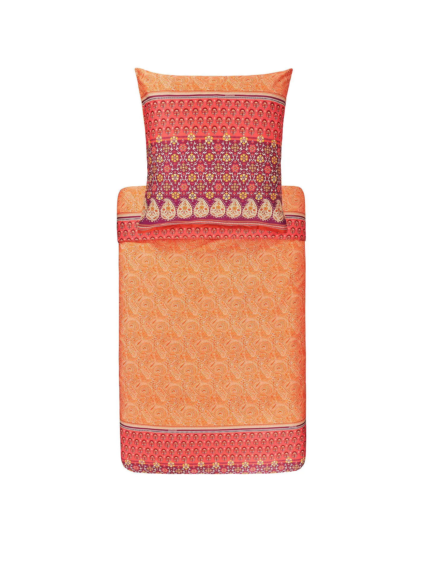 BASSETTI | Satin Bettwäsche Laglio 70x90cm / 140x200cm Orange | 